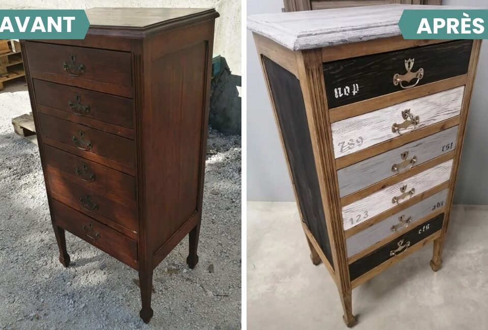 Le gout du meuble - nos réalisations - petite commode classeur